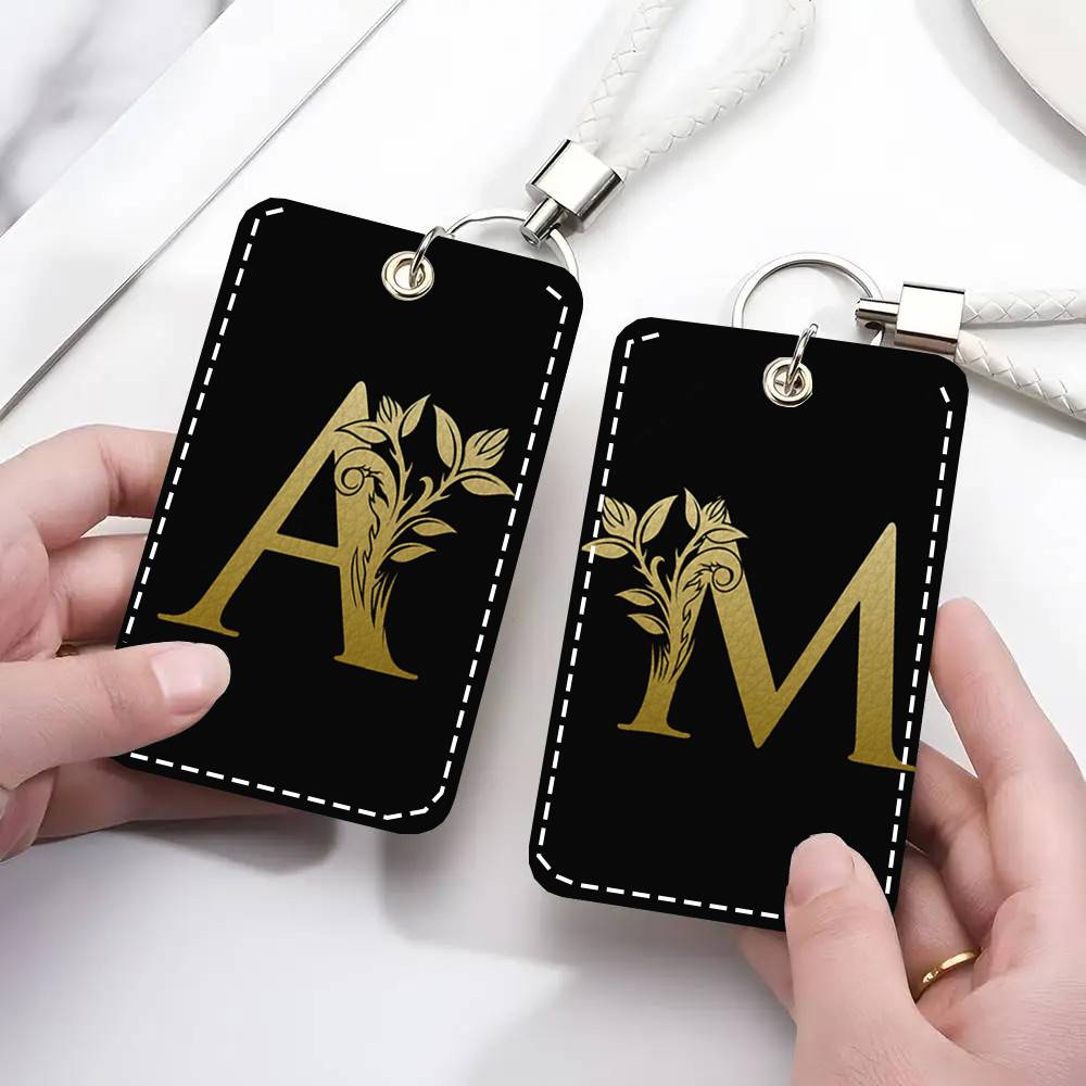 Monogram Keychain Leather - Porte-cartes en cuir avec monogramme, porte-clés,
