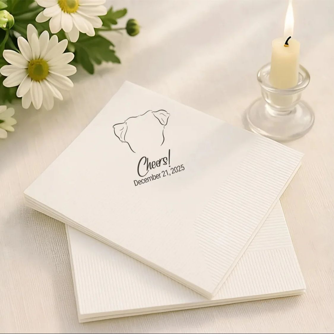 Serviettes de portrait de lign - Pet Portrait Custom avis et prix